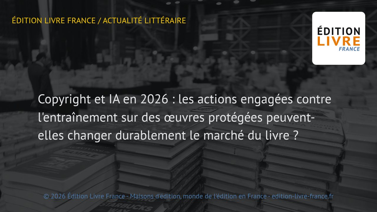 Visuel de l'article Copyright et IA en 2026 : les actions engagées contre l'entraînement sur des œuvres protégées peuvent-elles changer durablement le marché du livre ?