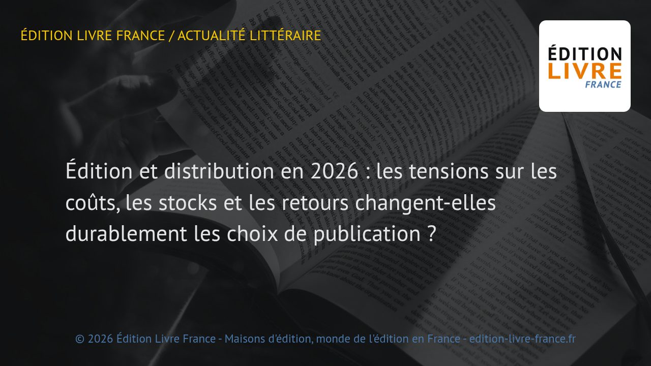Visuel de l'article Édition et distribution en 2026 : les tensions sur les coûts, les stocks et les retours changent-elles durablement les choix de publication ?