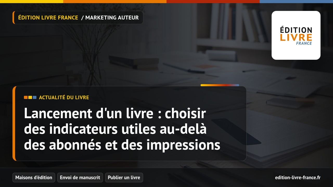 Visuel de l'article Lancement d'un livre : choisir des indicateurs utiles au-delà des abonnés et des impressions