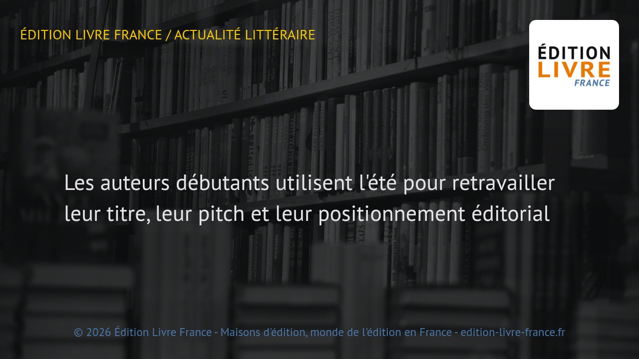 Visuel de l'article Les auteurs débutants utilisent l'été pour retravailler leur titre, leur pitch et leur positionnement éditorial