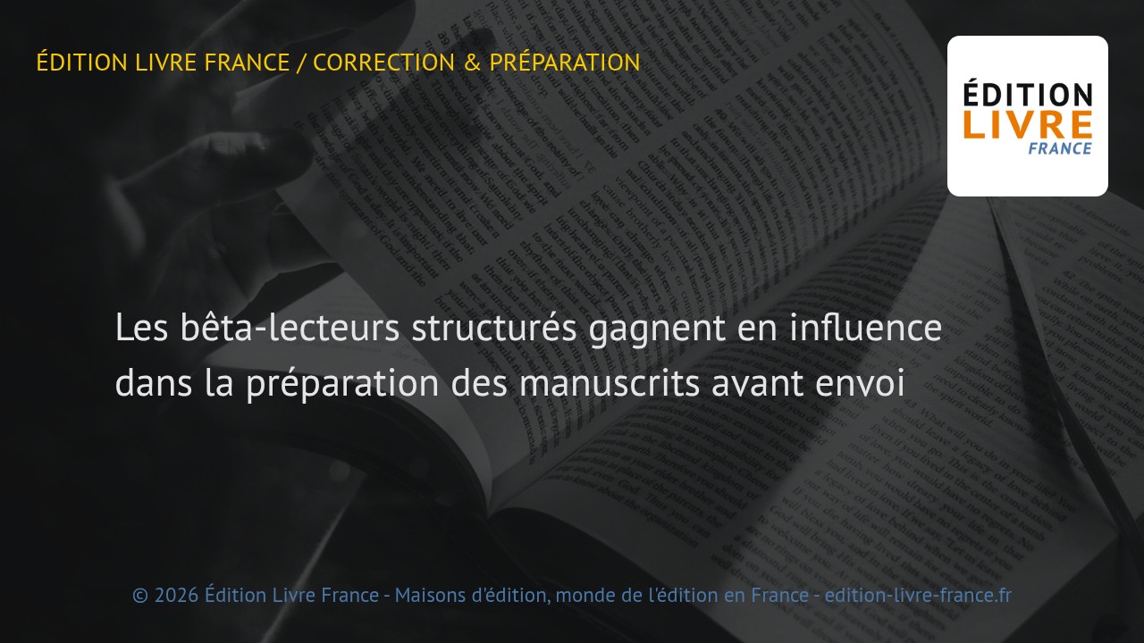 Visuel de l'article Les bêta-lecteurs structurés gagnent en influence dans la préparation des manuscrits avant envoi
