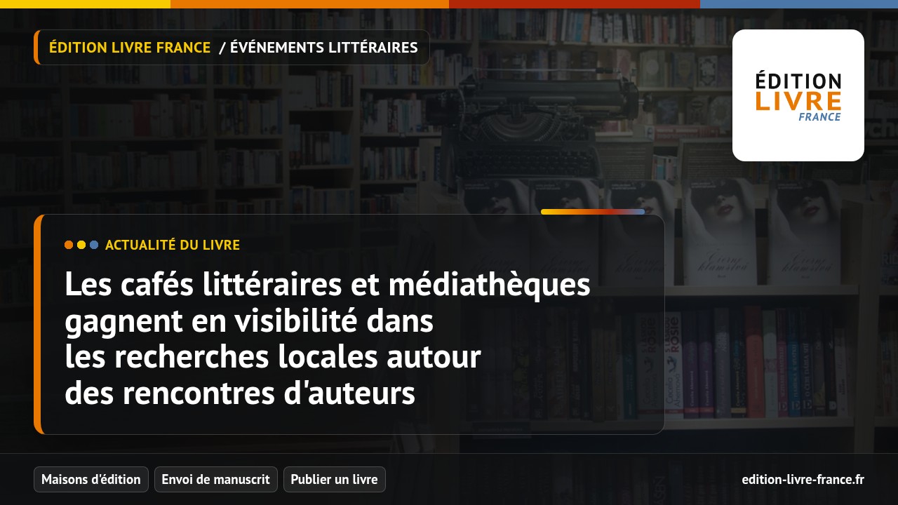Illustration de l'article Les cafés littéraires et médiathèques gagnent en visibilité dans les recherches locales autour des rencontres d'auteurs