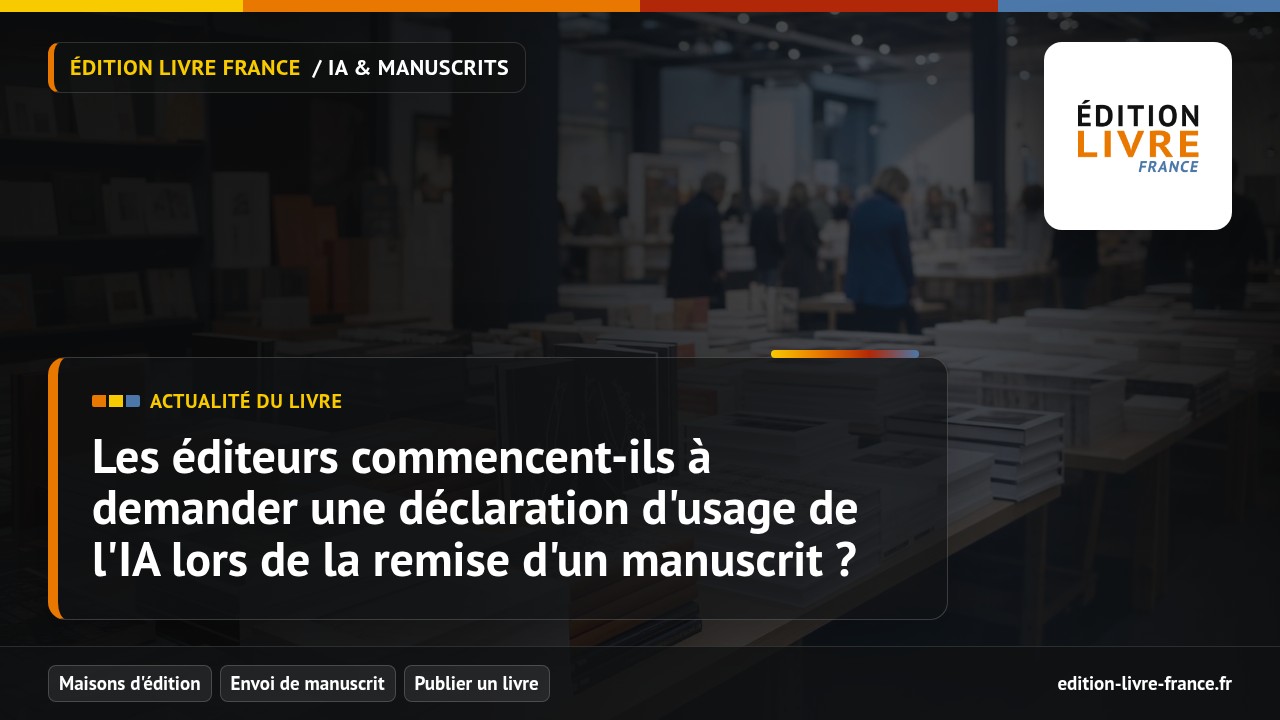 Visuel de l'article Les éditeurs commencent-ils à demander une déclaration d'usage de l'IA lors de la remise d'un manuscrit ?