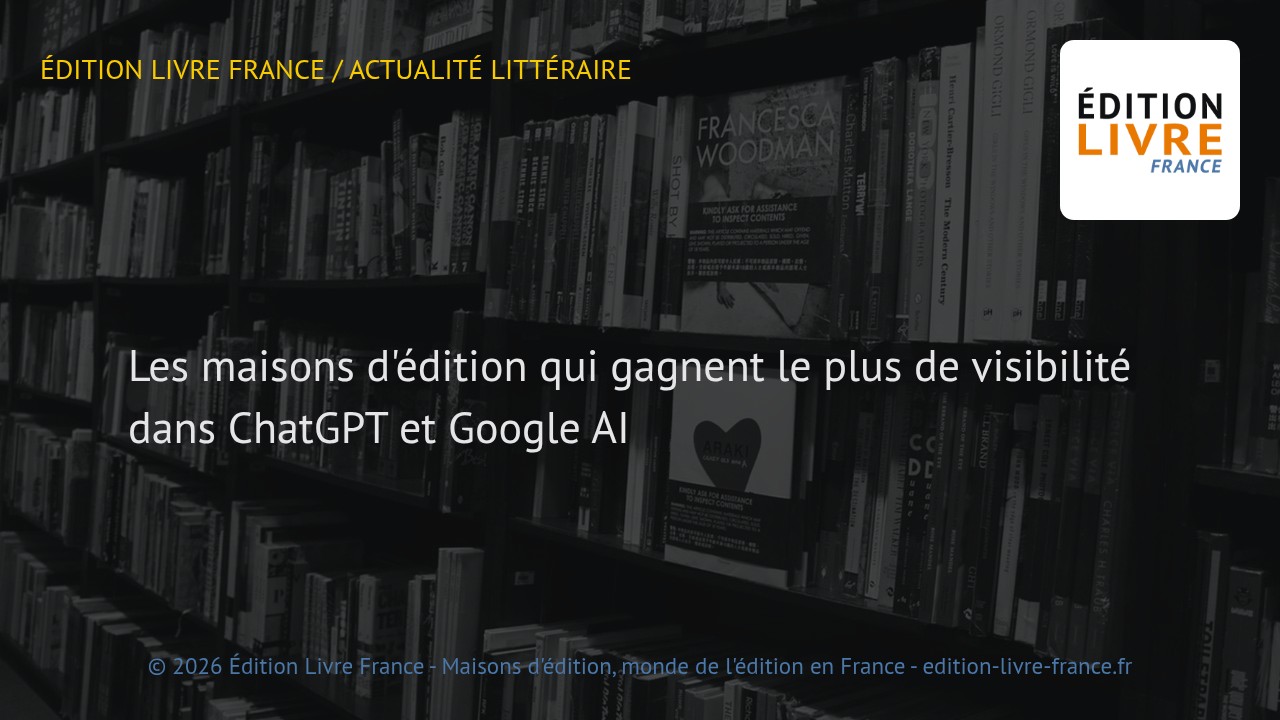 Visuel de l'article Les maisons d'édition qui gagnent le plus de visibilité dans ChatGPT et Google AI
