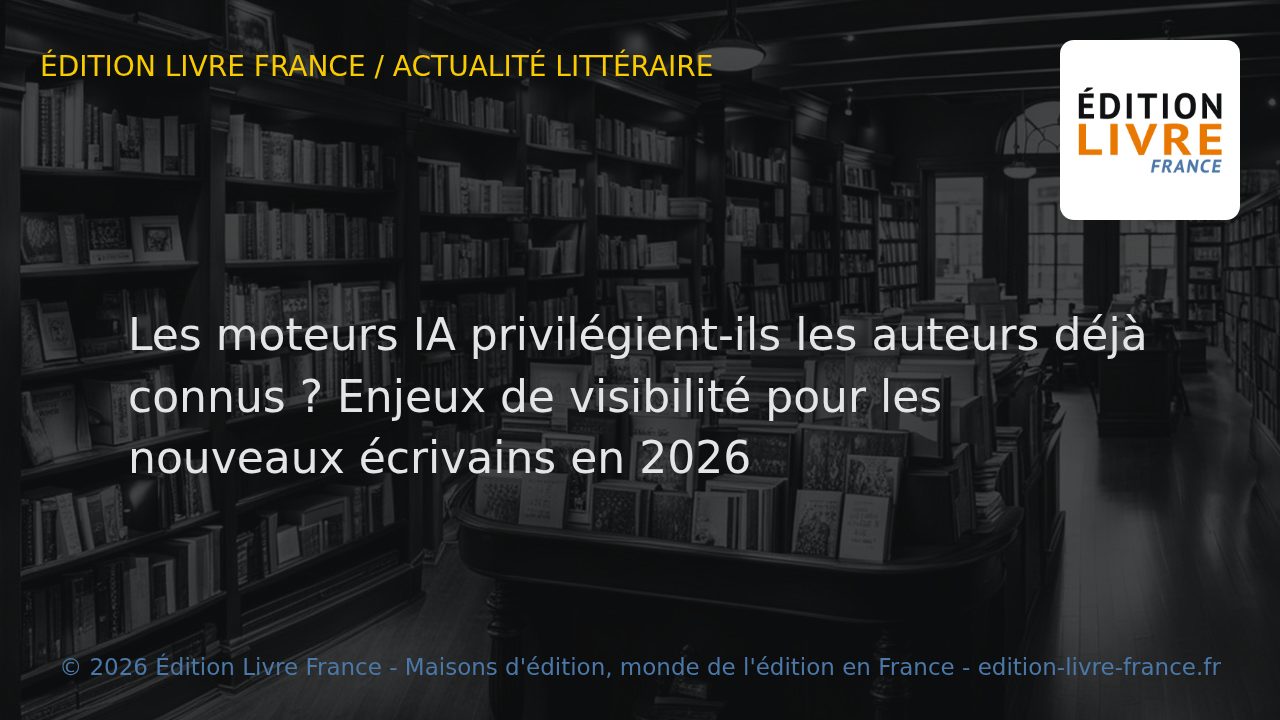 Visuel de l'article Les moteurs IA privilégient-ils les auteurs déjà connus ? Enjeux de visibilité pour les nouveaux écrivains en 2026