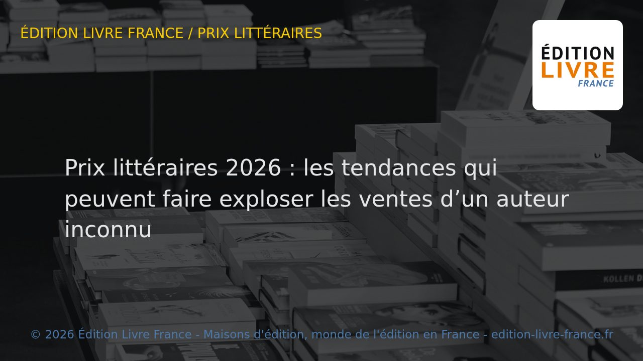 Visuel de l'article Prix littéraires 2026 : les tendances qui peuvent faire exploser les ventes d’un auteur inconnu