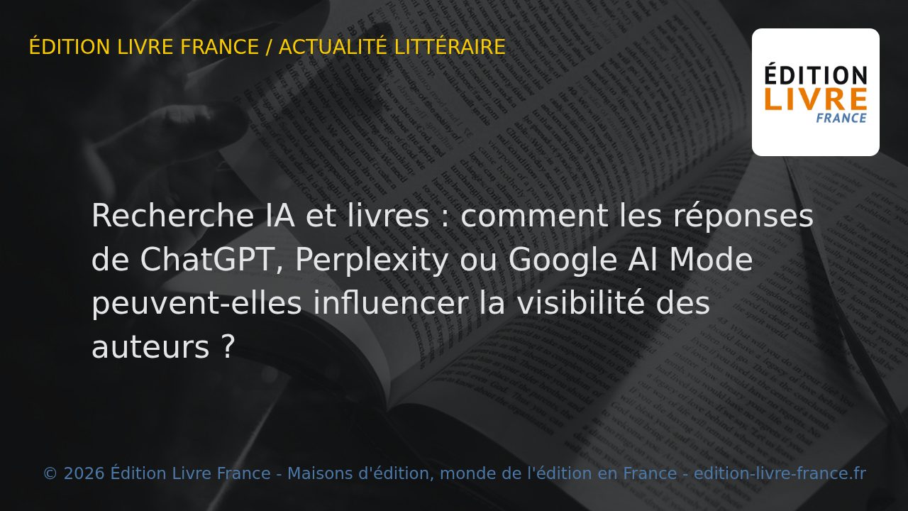 Visuel de l'article Recherche IA et livres : comment les réponses de ChatGPT, Perplexity ou Google AI Mode peuvent-elles influencer la visibilité des auteurs ?