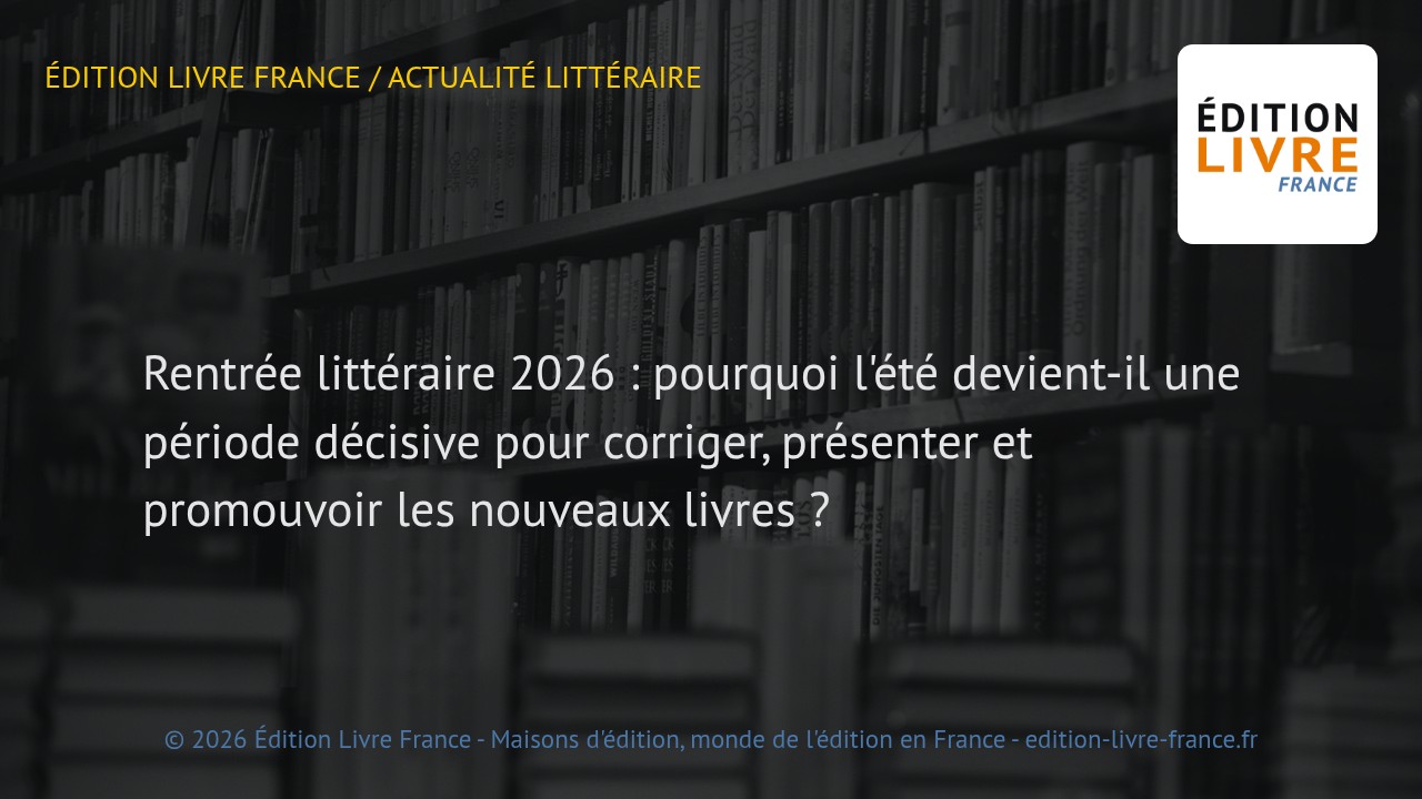 Visuel de l'article Rentrée littéraire 2026 : pourquoi l'été devient-il une période décisive pour corriger, présenter et promouvoir les nouveaux livres ?