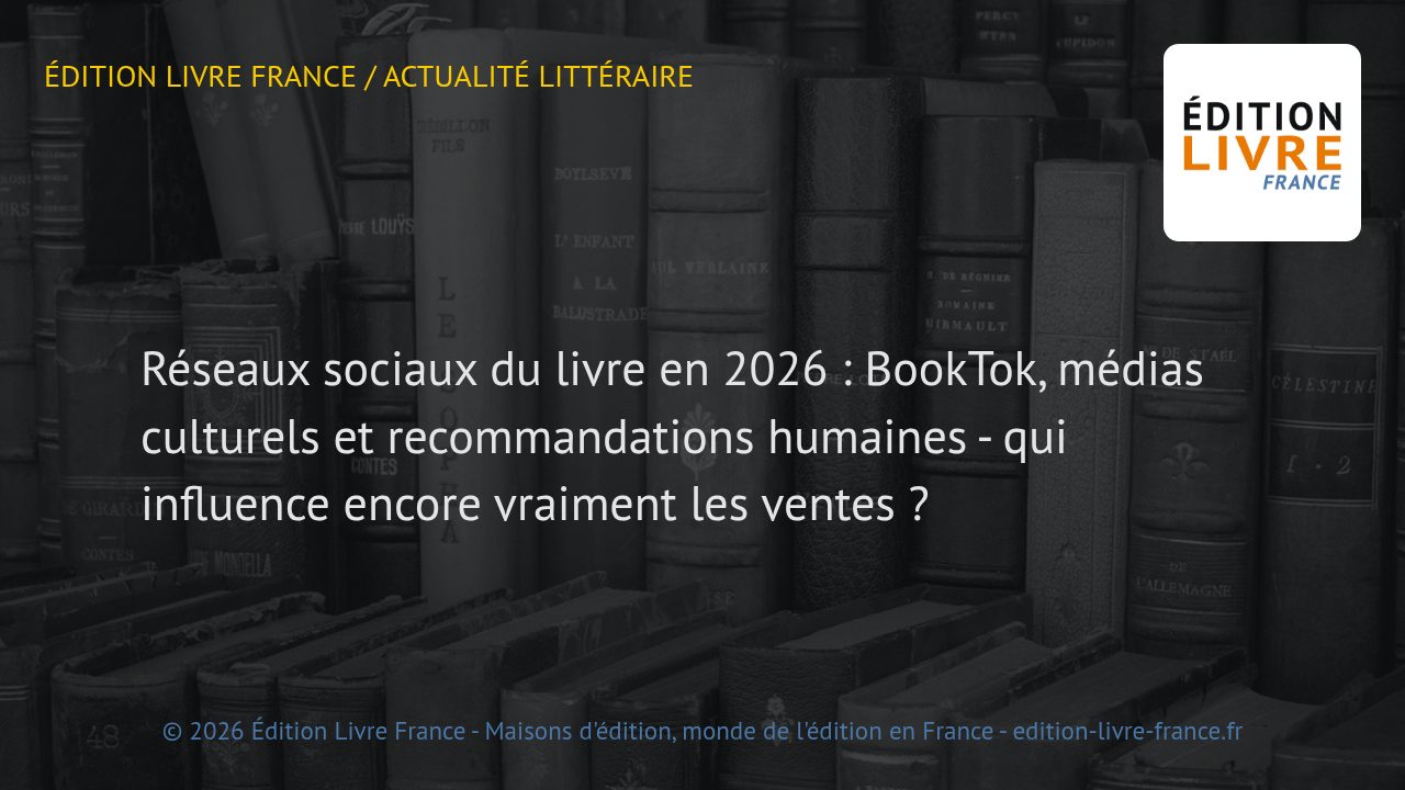 Visuel de l'article Réseaux sociaux du livre en 2026 : BookTok, médias culturels et recommandations humaines - qui influence encore vraiment les ventes ?