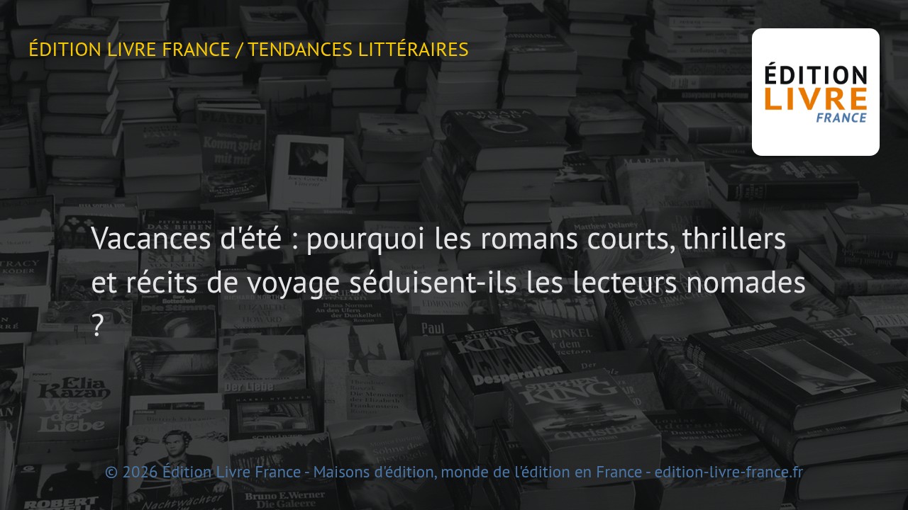 Visuel de l'article Vacances d'été : pourquoi les romans courts, thrillers et récits de voyage séduisent-ils les lecteurs nomades ?