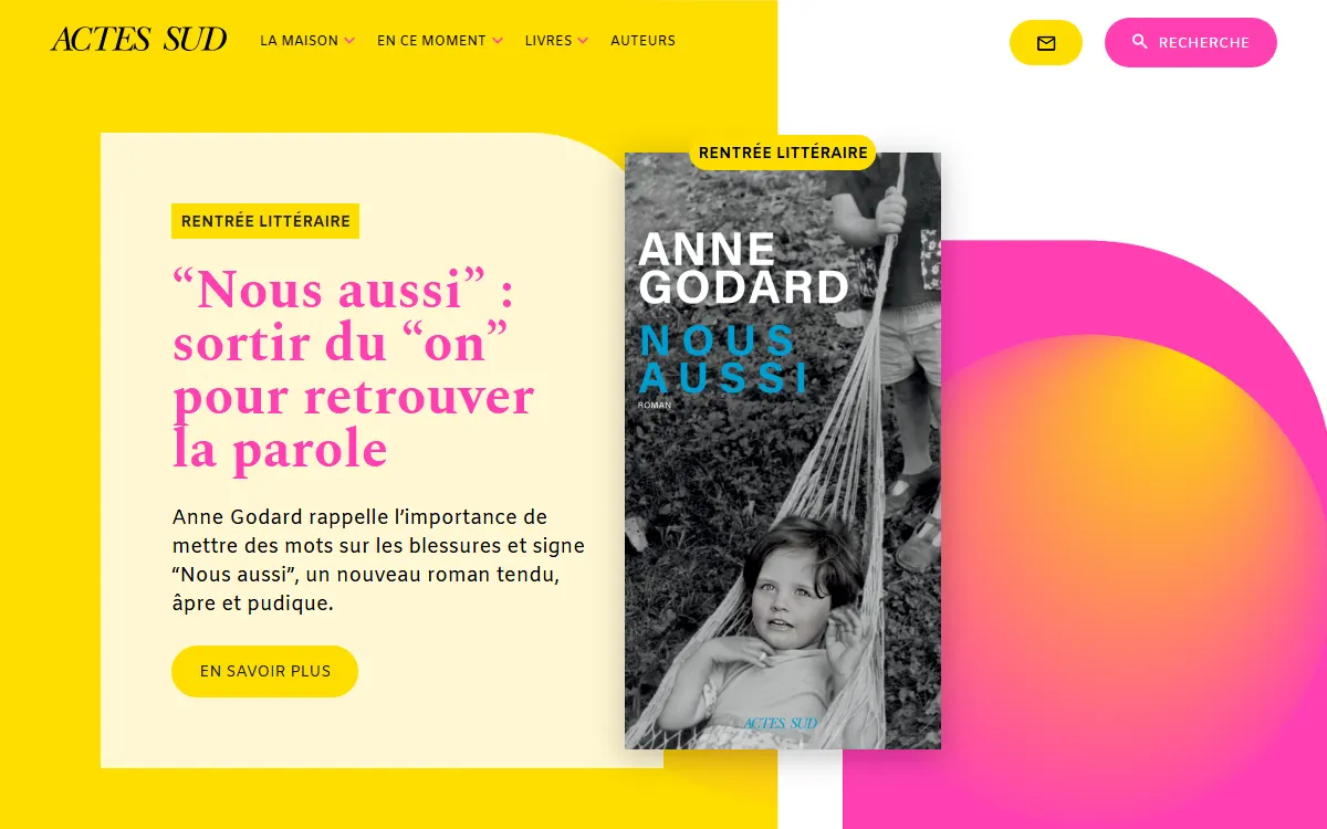 Aperçu du site officiel de Actes Sud