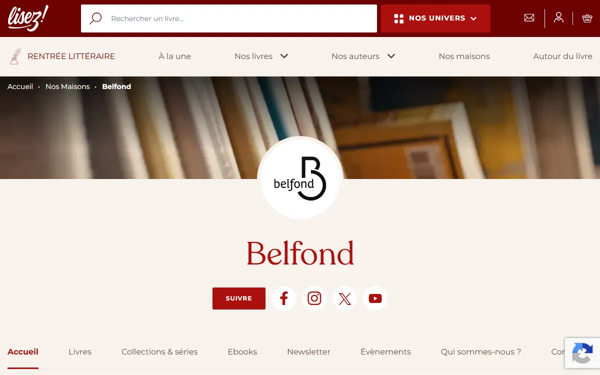 Aperçu du site officiel de Belfond
