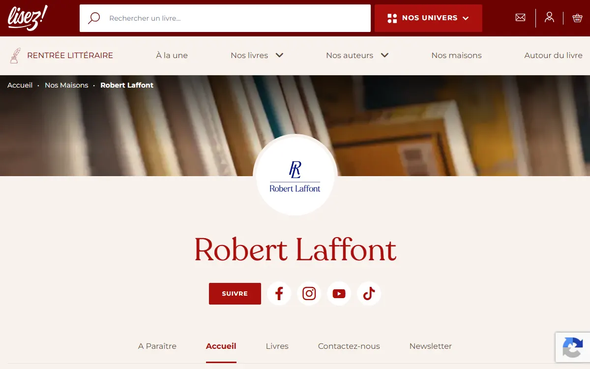 Aperçu du site officiel de Robert Laffont