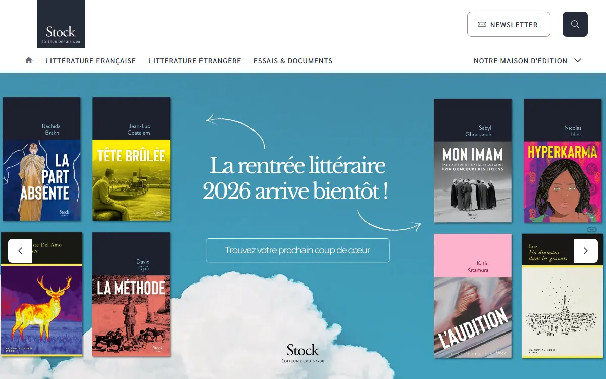 Aperçu du site officiel de Stock