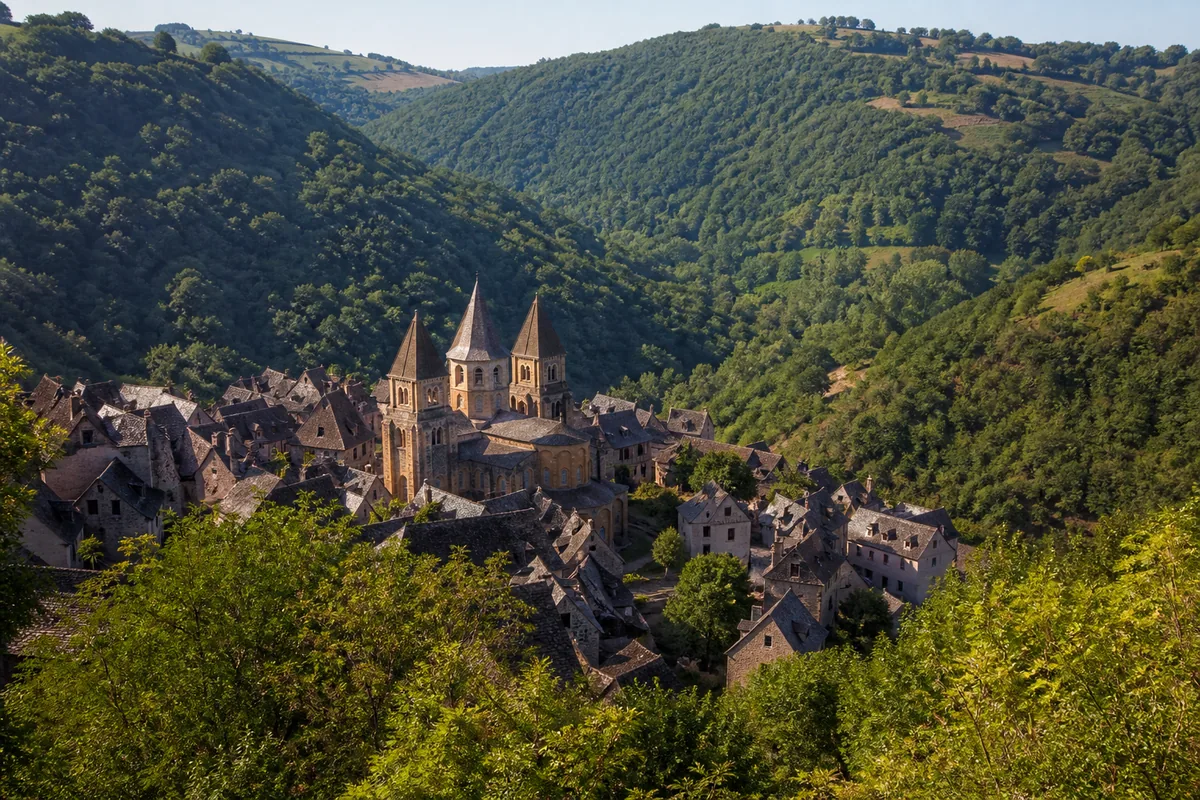 Paysage du departement Aveyron, illustration de l'edition de livres et des auteurs locaux