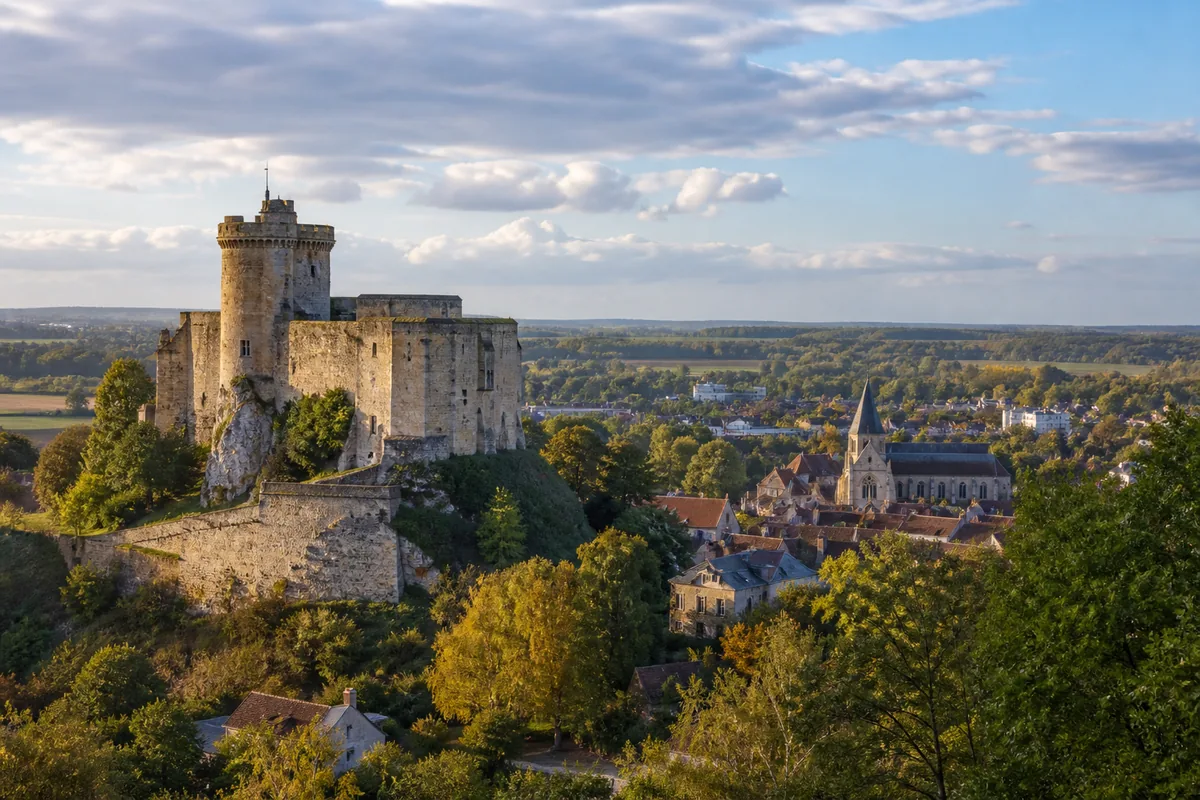 Paysage de la ville Dourdan, illustration de l'edition de livres et des auteurs locaux