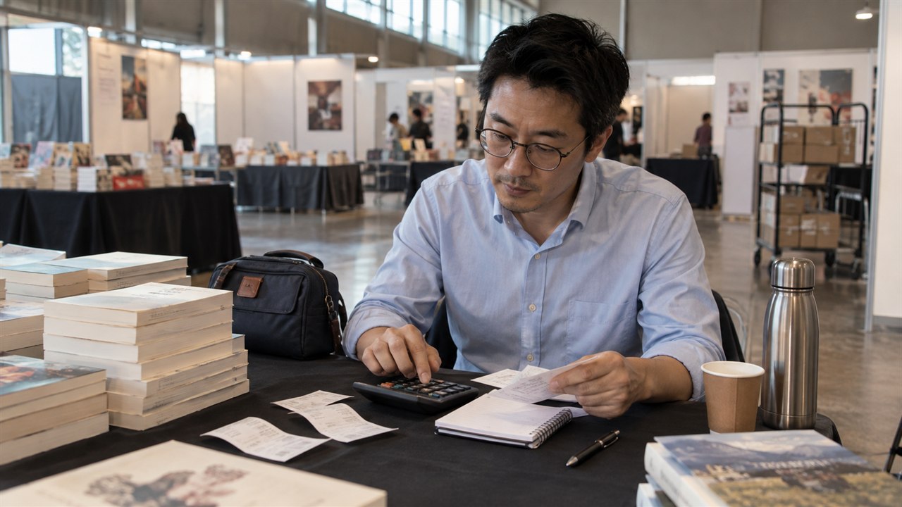 Illustration de la question Comment calculer si une participation à un salon du livre peut couvrir les frais de stand et de déplacement ?