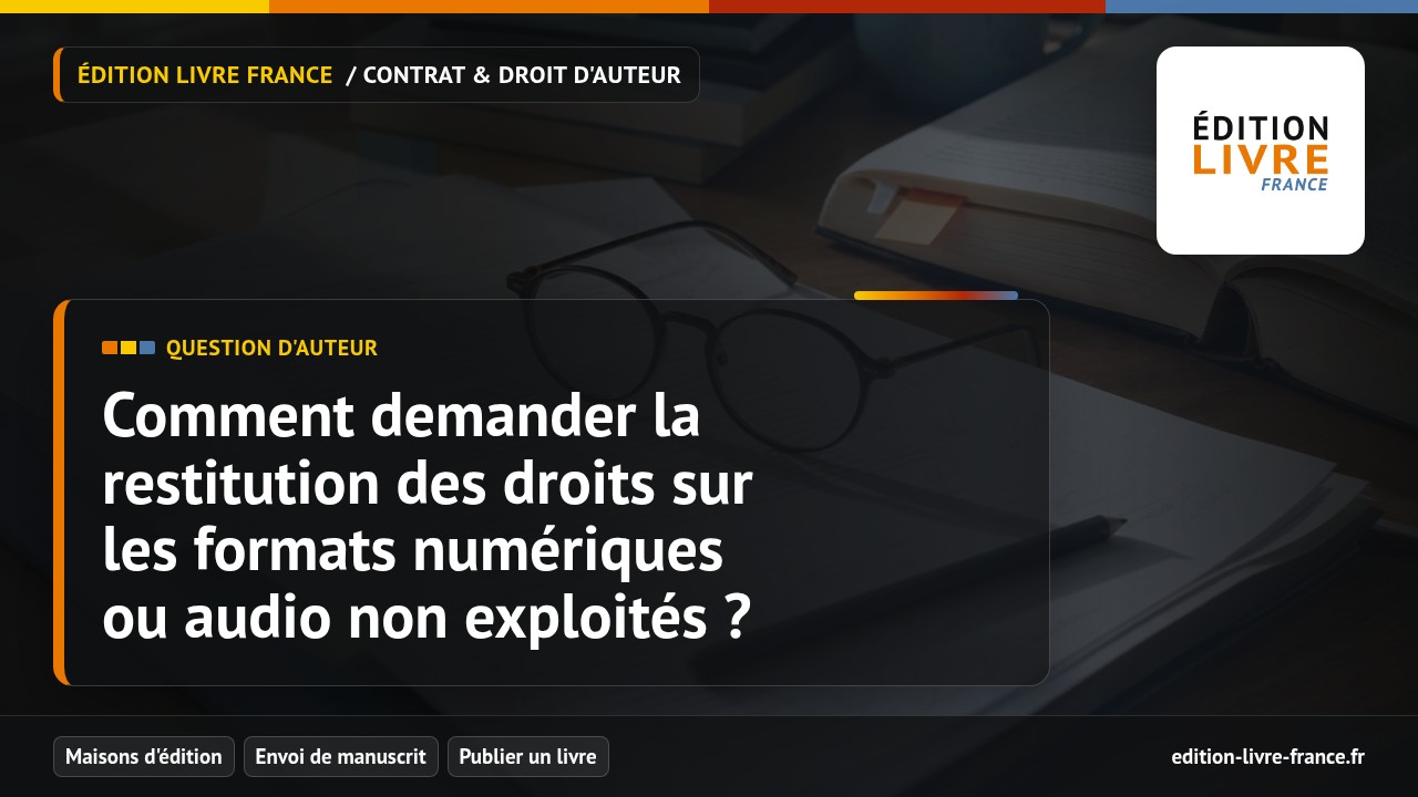 Illustration de la question Comment demander la restitution des droits sur les formats numériques ou audio non exploités ?