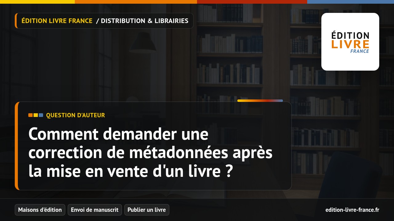 Illustration de la question Comment demander une correction de métadonnées après la mise en vente d'un livre ?