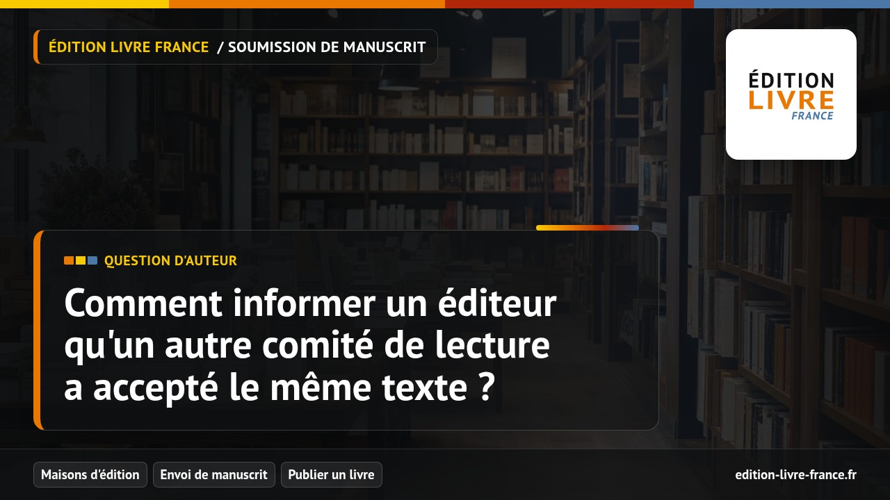 Illustration de la question Comment informer un éditeur qu'un autre comité de lecture a accepté le même texte ?