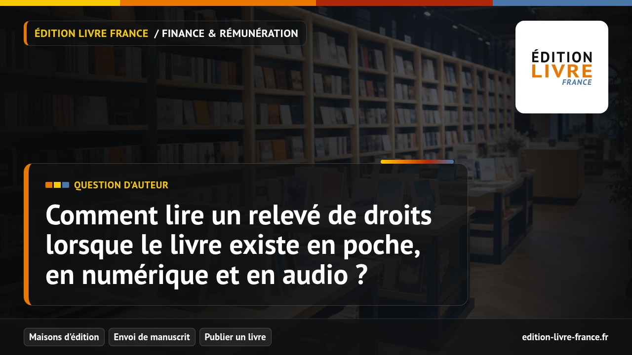 Illustration de la question Comment lire un relevé de droits lorsque le livre existe en poche, en numérique et en audio ?