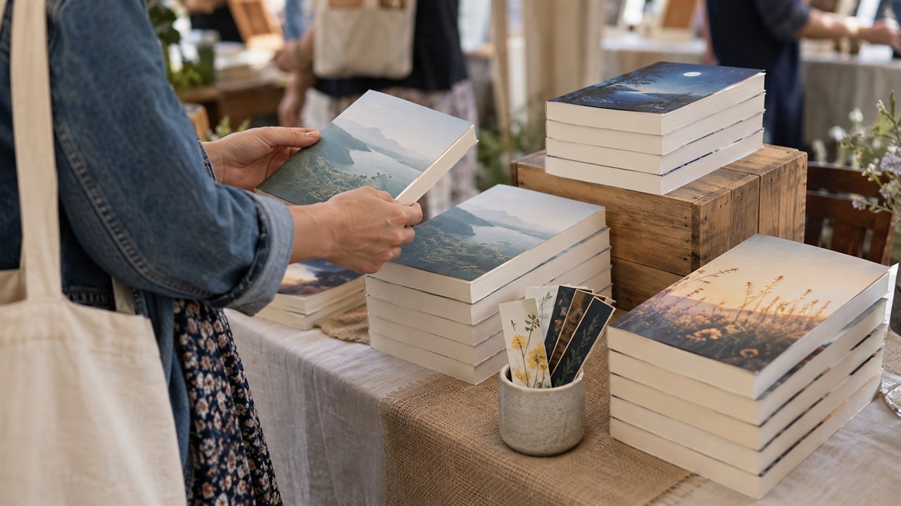Illustration de la question Comment présenter plusieurs livres sur un petit stand sans disperser l'attention des visiteurs ?