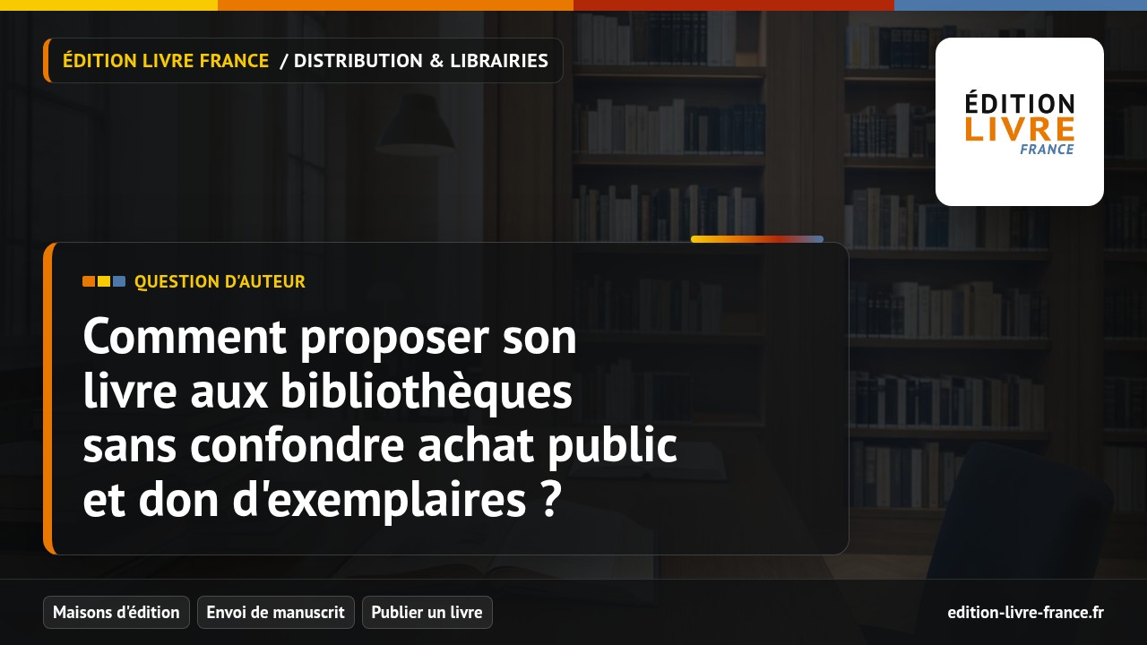 Illustration de la question Comment proposer son livre aux bibliothèques sans confondre achat public et don d'exemplaires ?