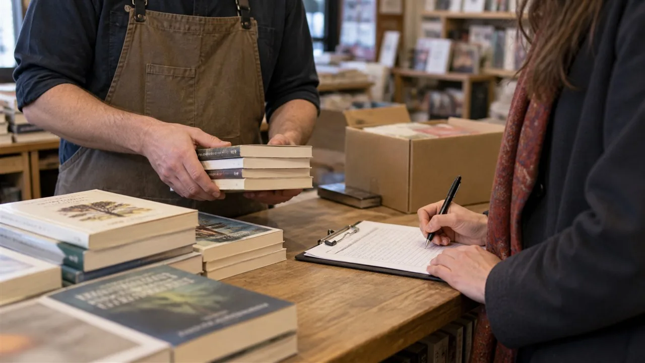 Illustration de la question Comment proposer un dépôt-vente à une librairie (conditions, marge, contrat) ?