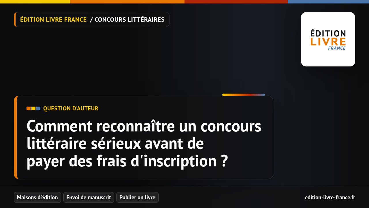 Illustration de la question Comment reconnaître un concours littéraire sérieux avant de payer des frais d'inscription ?