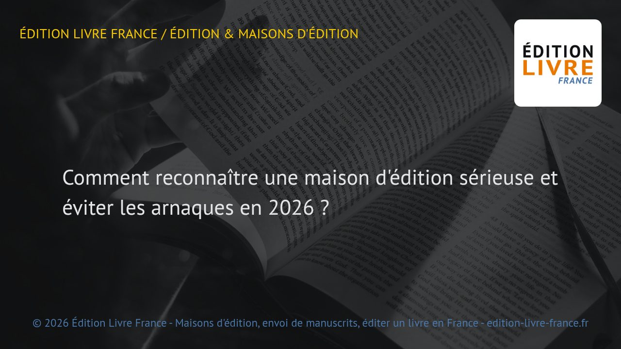Visuel de l'article Comment reconnaître une maison d'édition sérieuse et éviter les arnaques en 2026 ?