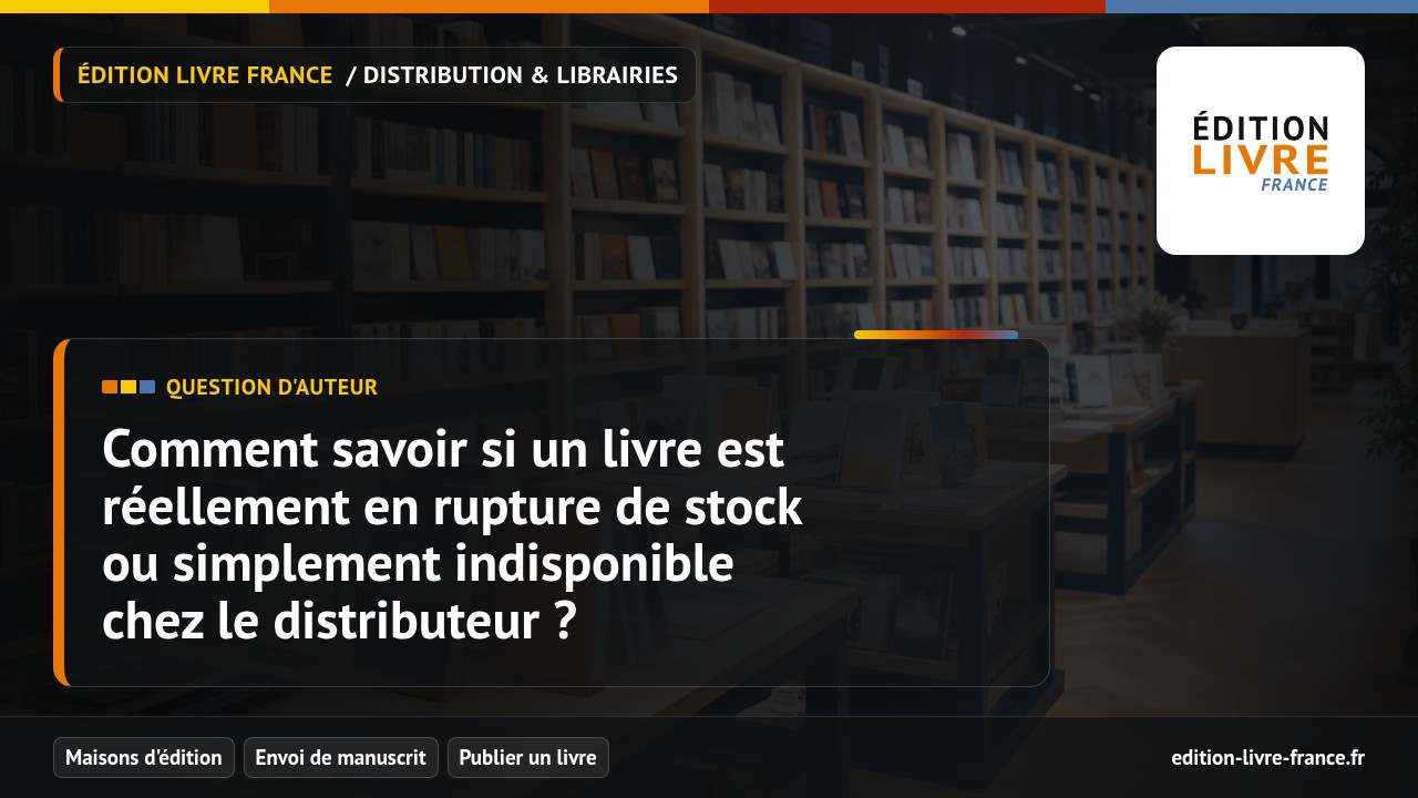 Illustration de la question Comment savoir si un livre est réellement en rupture de stock ou simplement indisponible chez le distributeur ?