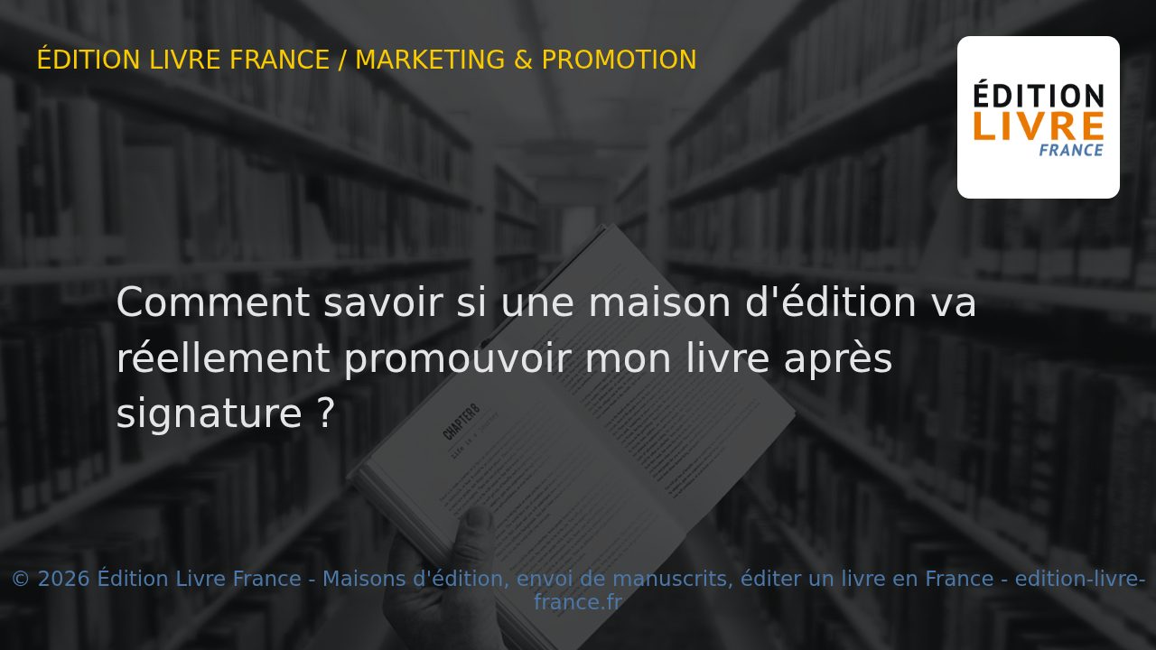 Visuel de l'article Comment savoir si une maison d'édition va réellement promouvoir mon livre après signature ?