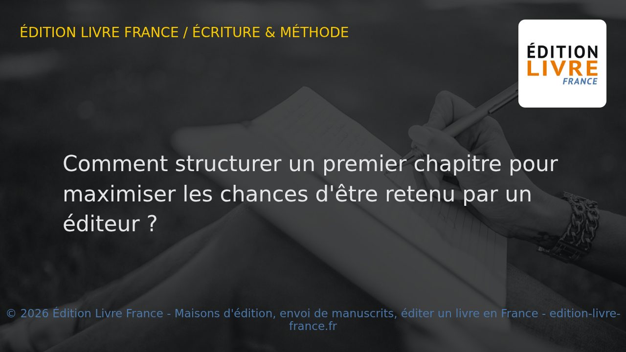 Visuel de l'article Comment structurer un premier chapitre pour maximiser les chances d'être retenu par un éditeur ?