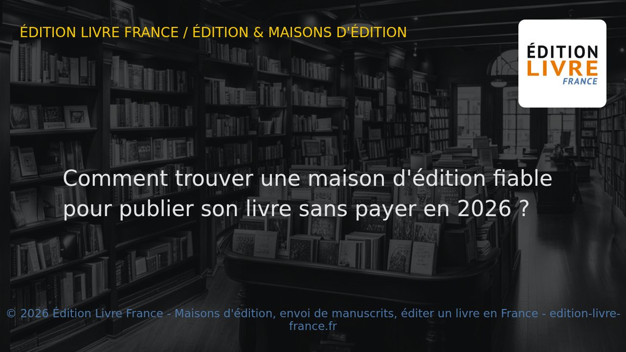 Visuel de l'article Comment trouver une maison d'édition fiable pour publier son livre sans payer en 2026 ?