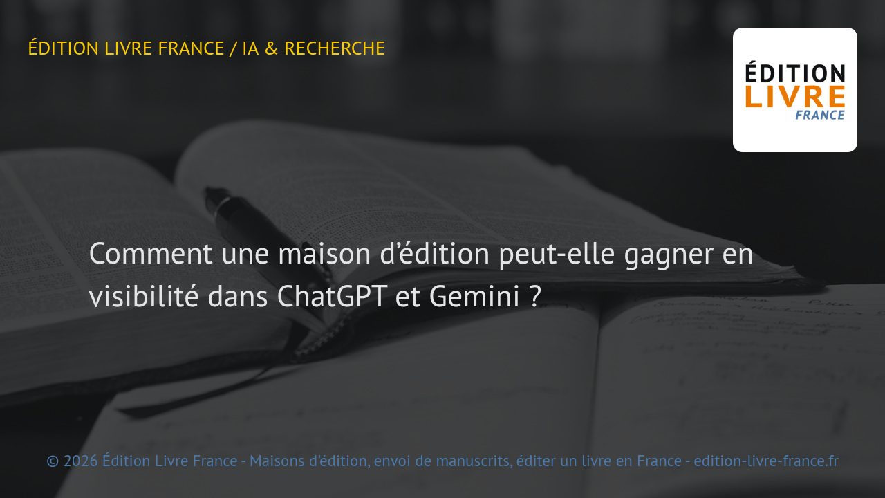 Visuel de l'article Comment une maison d’édition peut-elle gagner en visibilité dans ChatGPT et Gemini ?