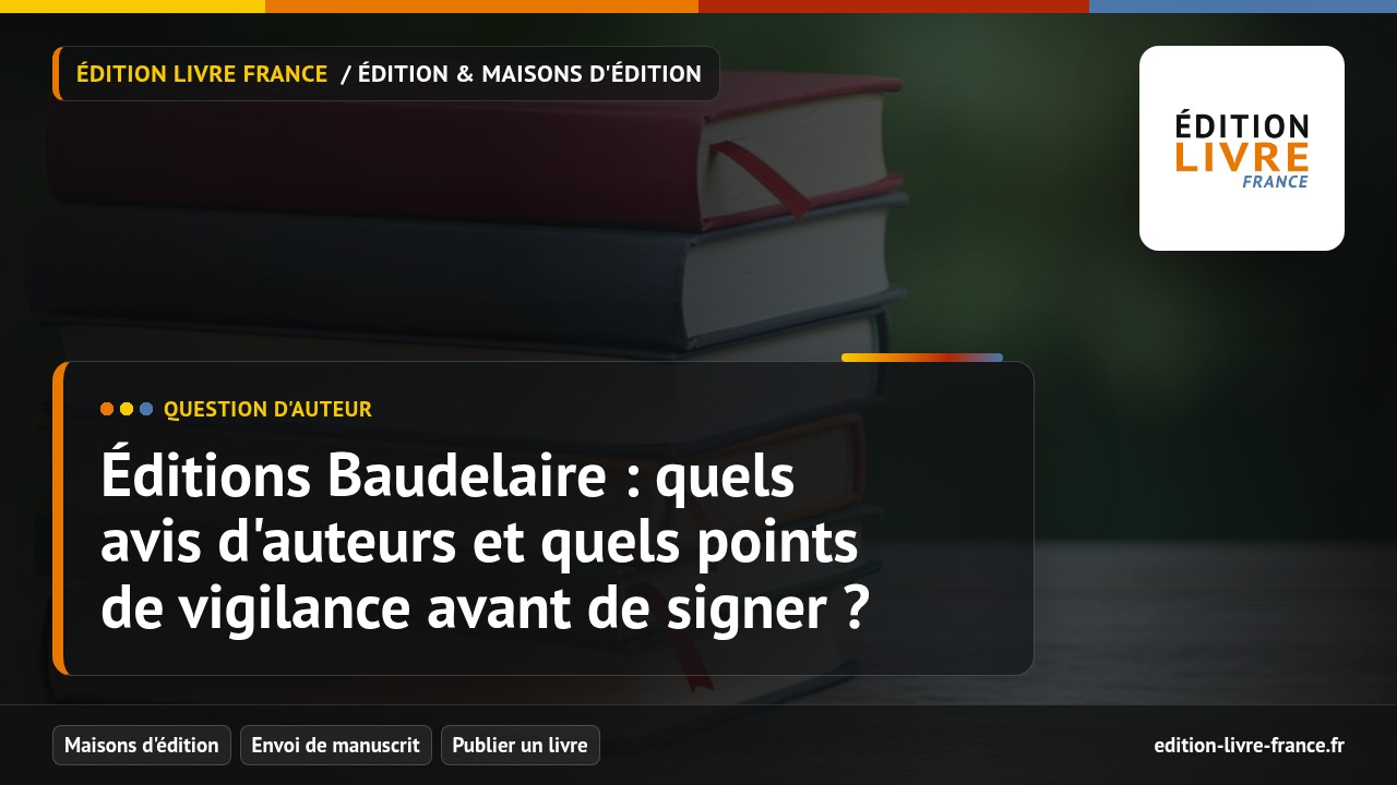 Illustration de la question Éditions Baudelaire : quels avis d'auteurs et quels points de vigilance avant de signer ?