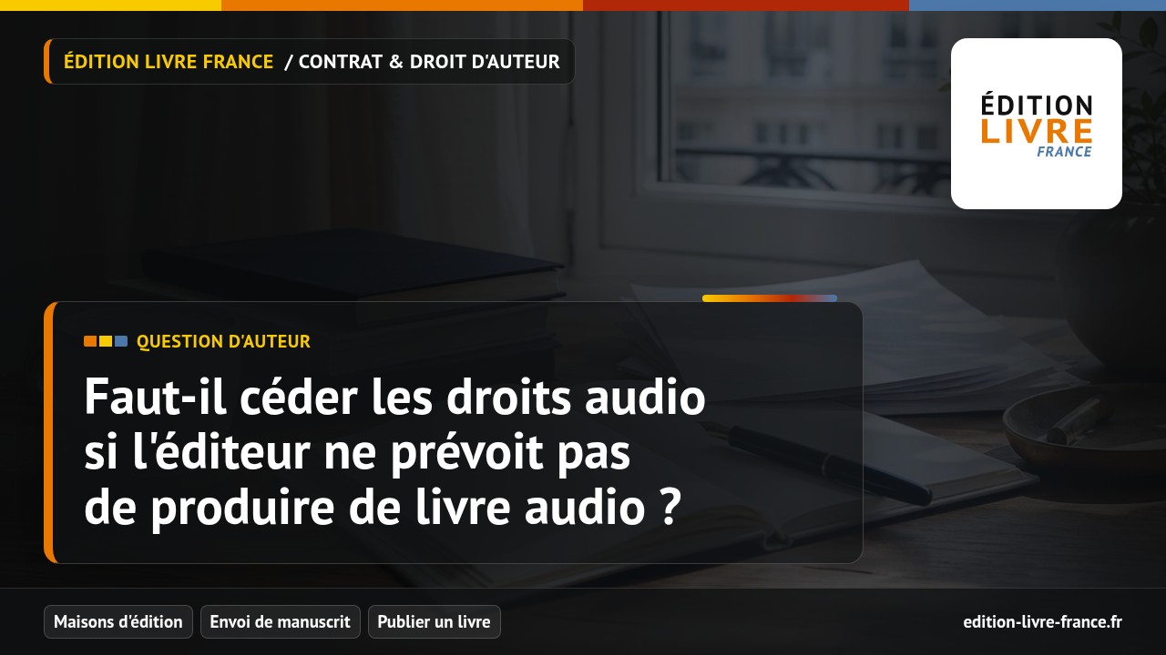 Illustration de la question Faut-il céder les droits audio si l'éditeur ne prévoit pas de produire de livre audio ?