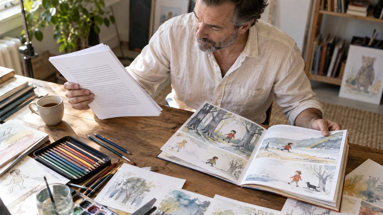 Illustration de la question Faut-il envoyer un album jeunesse entièrement illustré ou seulement le texte à une maison d'édition ?