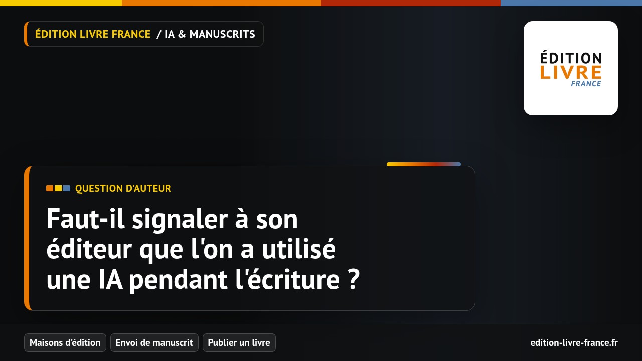 Illustration de la question Faut-il signaler à son éditeur que l'on a utilisé une IA pendant l'écriture ?