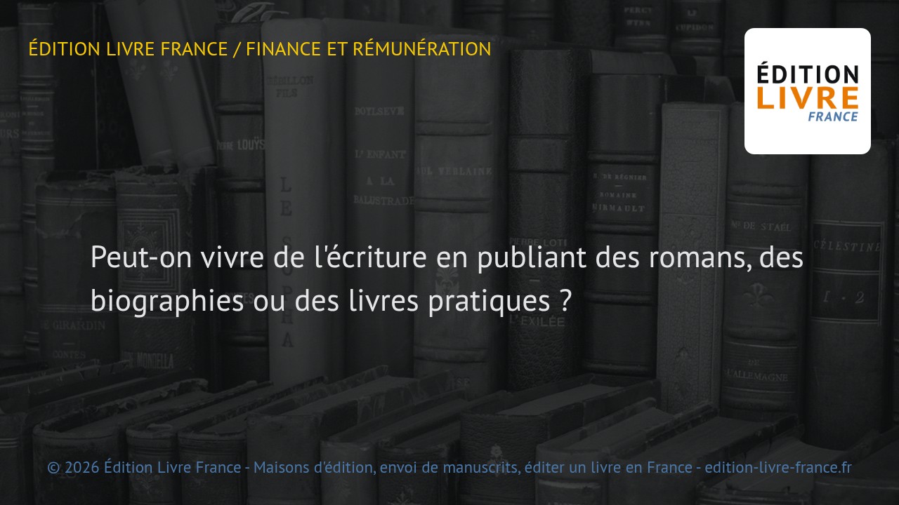 Visuel de l'article Peut-on vivre de l'écriture en publiant des romans, des biographies ou des livres pratiques ?