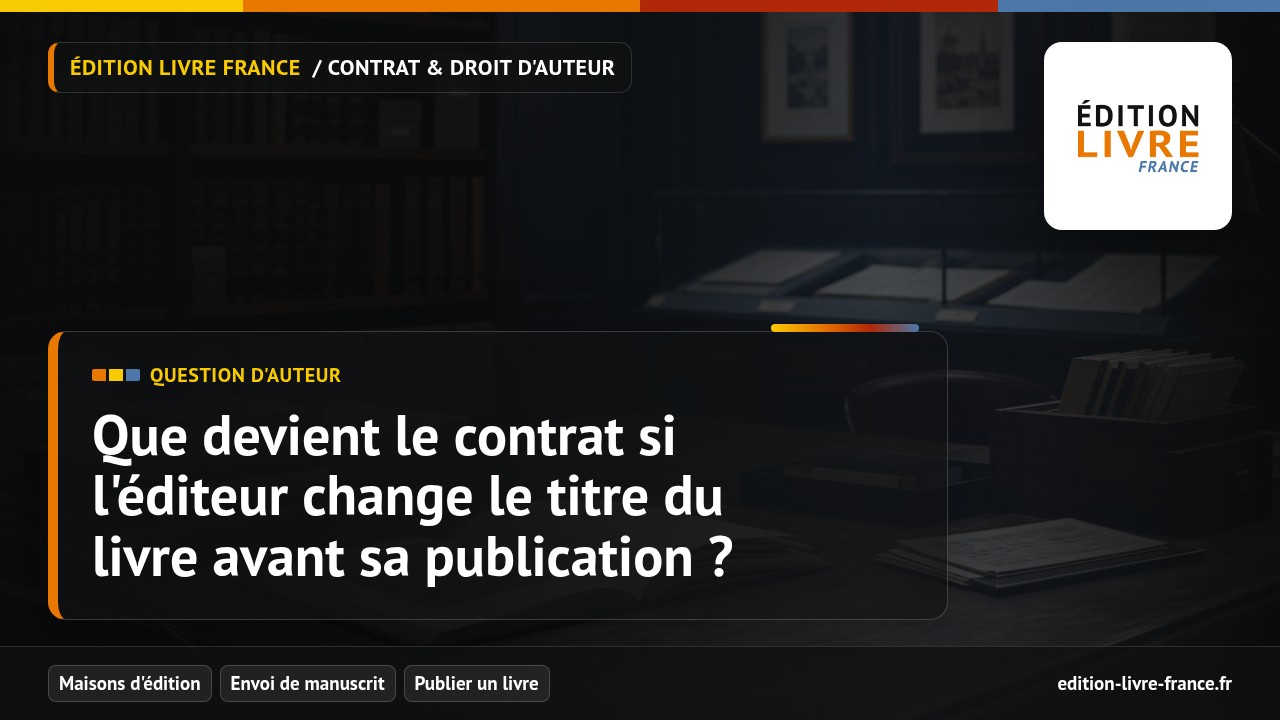 Illustration de la question Que devient le contrat si l'éditeur change le titre du livre avant sa publication ?