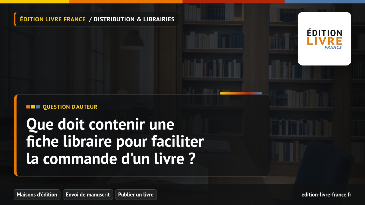 Illustration de la question Que doit contenir une fiche libraire pour faciliter la commande d'un livre ?