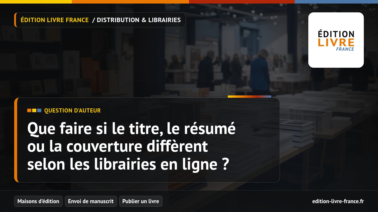 Visuel de l'article Que faire si le titre, le résumé ou la couverture diffèrent selon les librairies en ligne ?