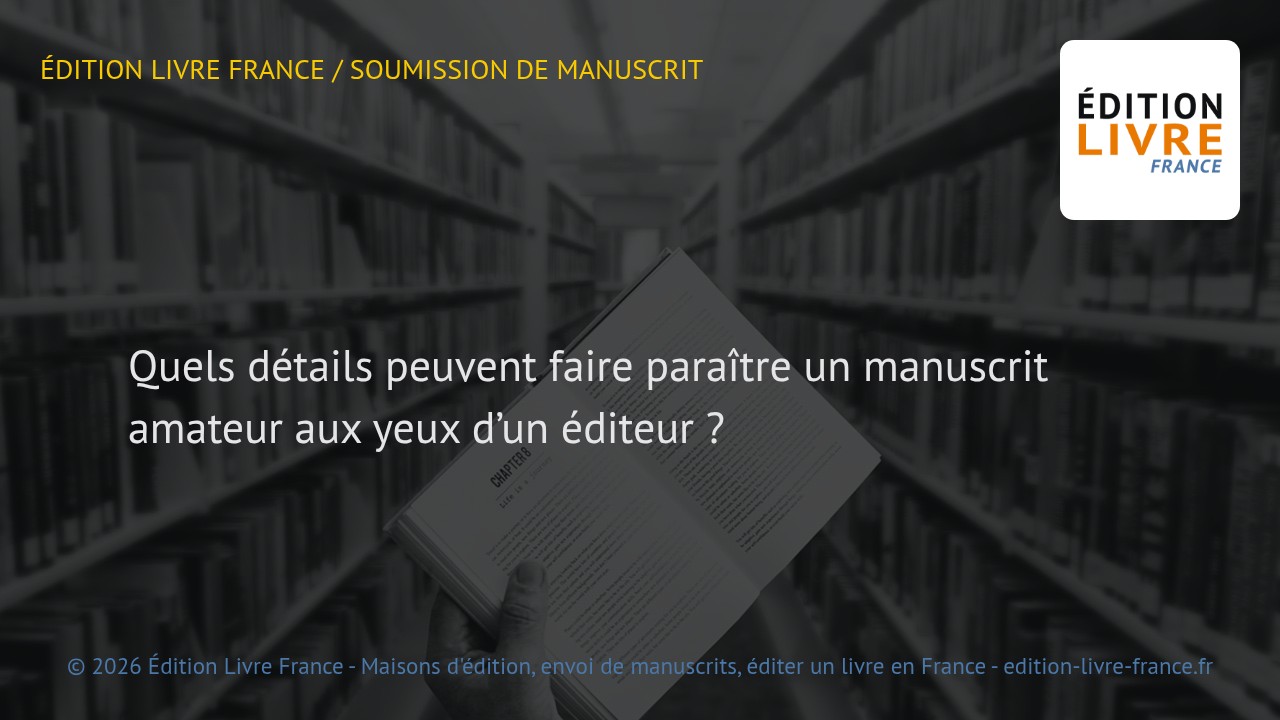 Visuel de l'article Quels détails peuvent faire paraître un manuscrit amateur aux yeux d'un éditeur ?
