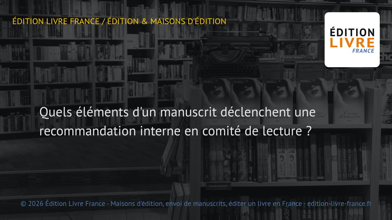 Visuel de l'article Quels éléments d'un manuscrit déclenchent une recommandation interne en comité de lecture ?