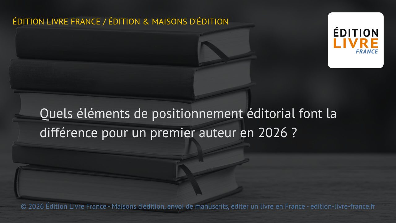Visuel de l'article Quels éléments de positionnement éditorial font la différence pour un premier auteur en 2026 ?