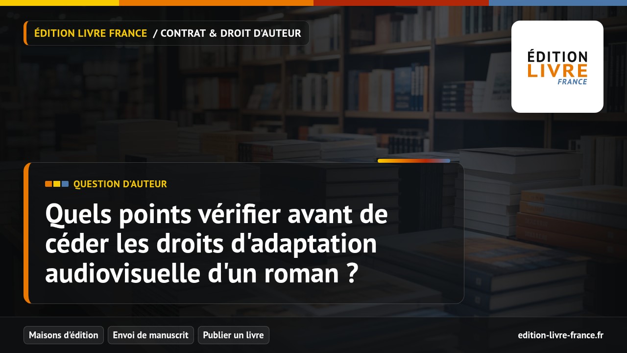 Illustration de la question Quels points vérifier avant de céder les droits d'adaptation audiovisuelle d'un roman ?