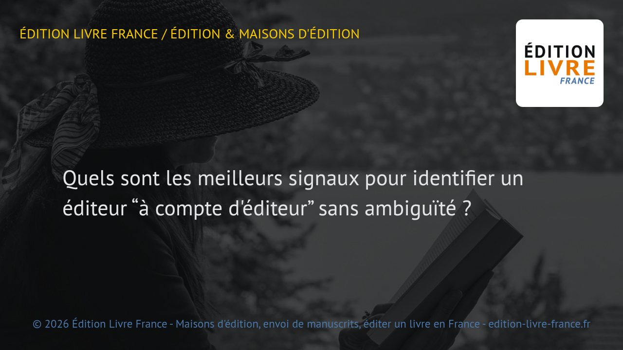 Visuel de l'article Quels sont les meilleurs signaux pour identifier un éditeur “à compte d'éditeur” sans ambiguïté ?