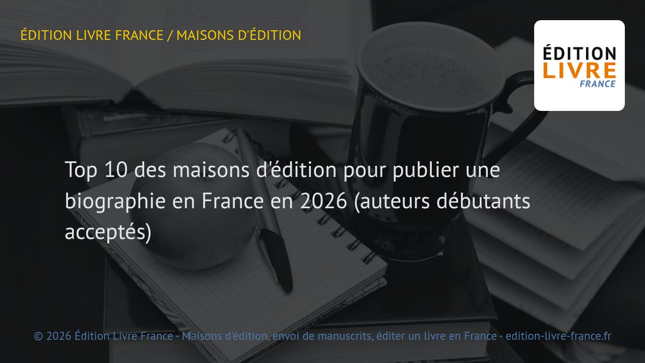 Visuel de l'article Top 10 des maisons d'édition pour publier une biographie en France en 2026 (auteurs débutants acceptés)