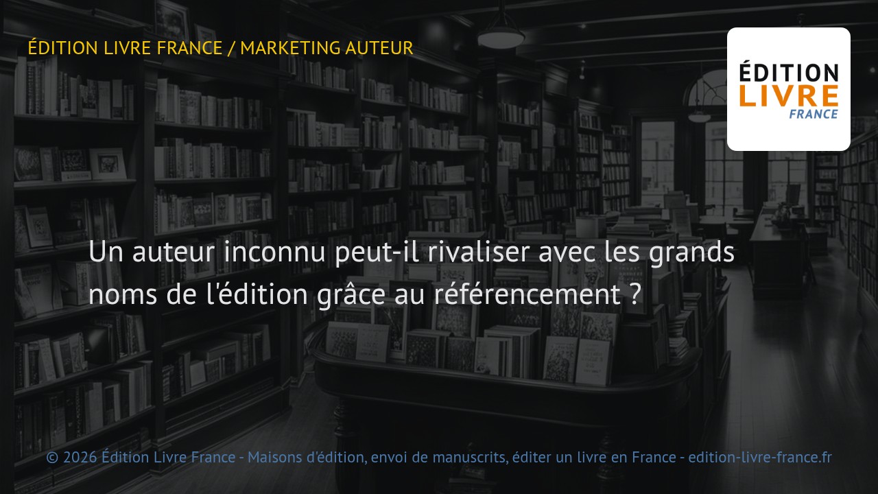 Visuel de l'article Un auteur inconnu peut-il rivaliser avec les grands noms de l'édition grâce au référencement ?
